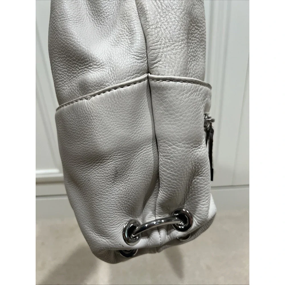 Michael Kors Layton Pebbled Leather Shoulder Bag Hobo Cream Large Designer Boho‎